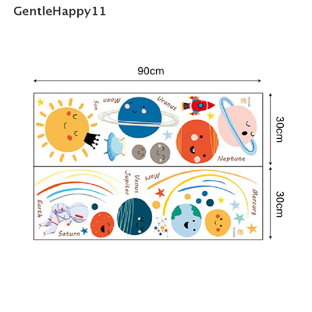 Gentlehappy Kartun Tata Surya Planet Dinding er Kamar Anak kids home mural removable id