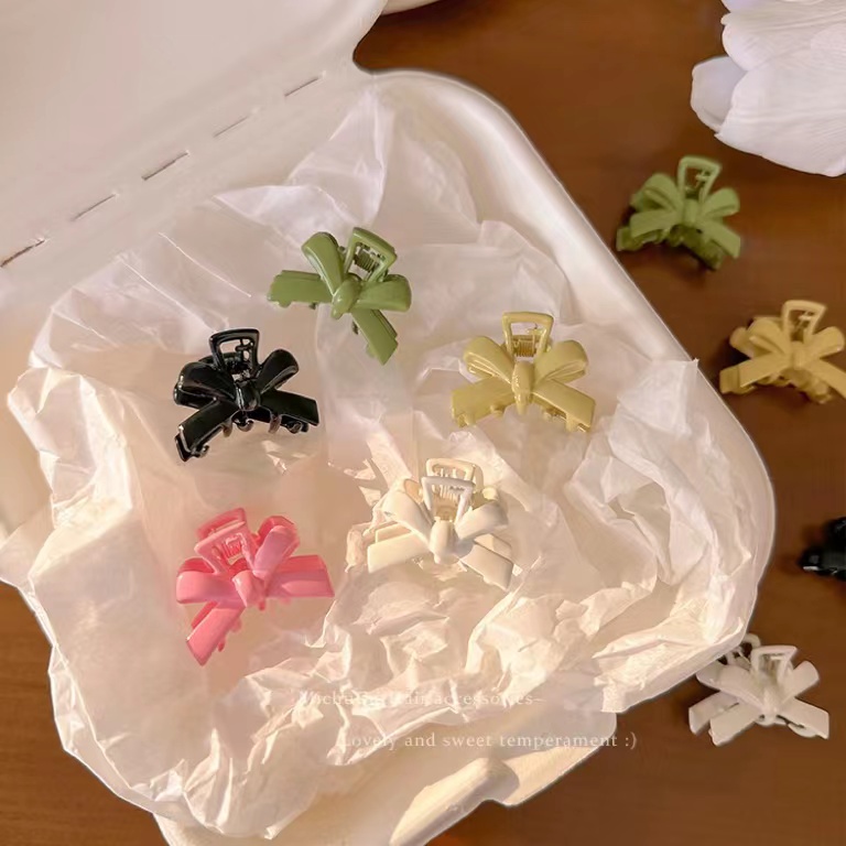 Candy -Colour Bow Grabbing Metal Bangs Clip Female Mini Crushed Hair Clip Super Immortal Hair Card
