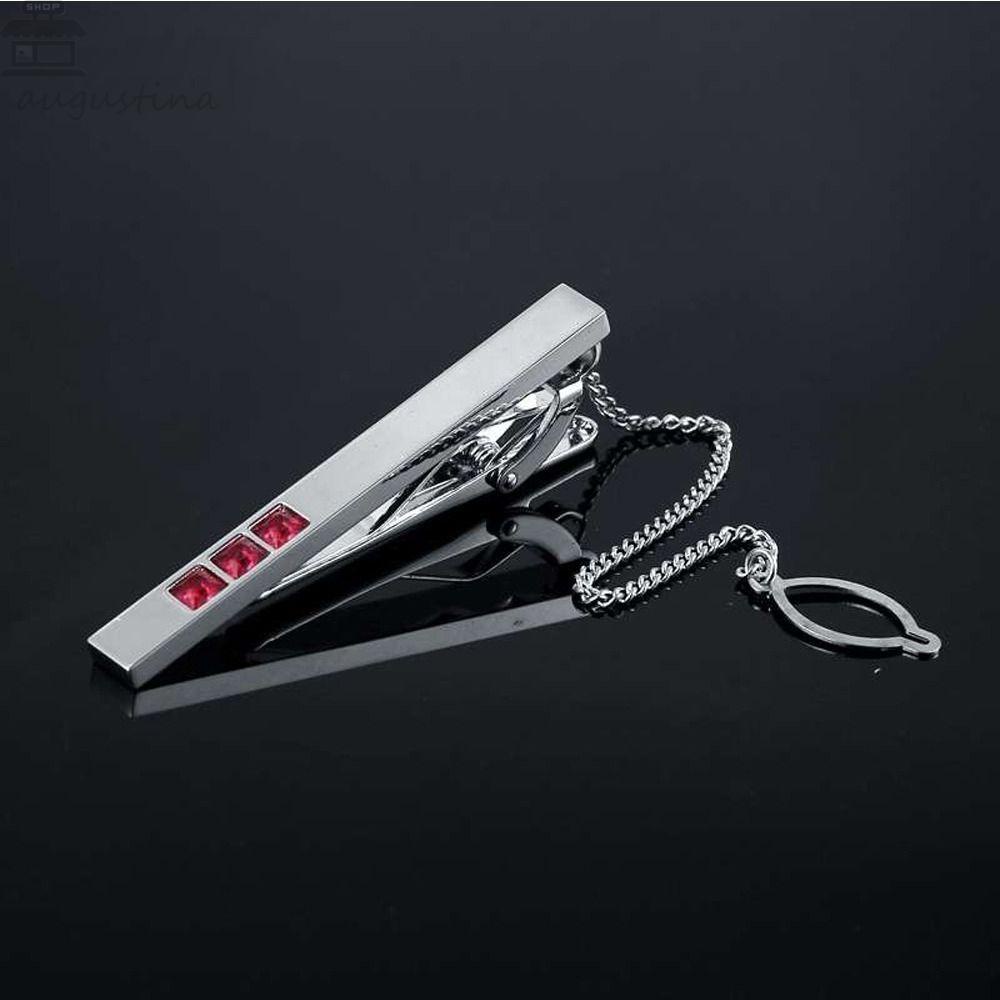 Agustina Pria Kerah Klip Trendi Elegan Fashion Perhiasan Pakaian Non- Cedera Mencegah Paparan Rumbai Bermutu Tinggi Kristal Dasi Klip