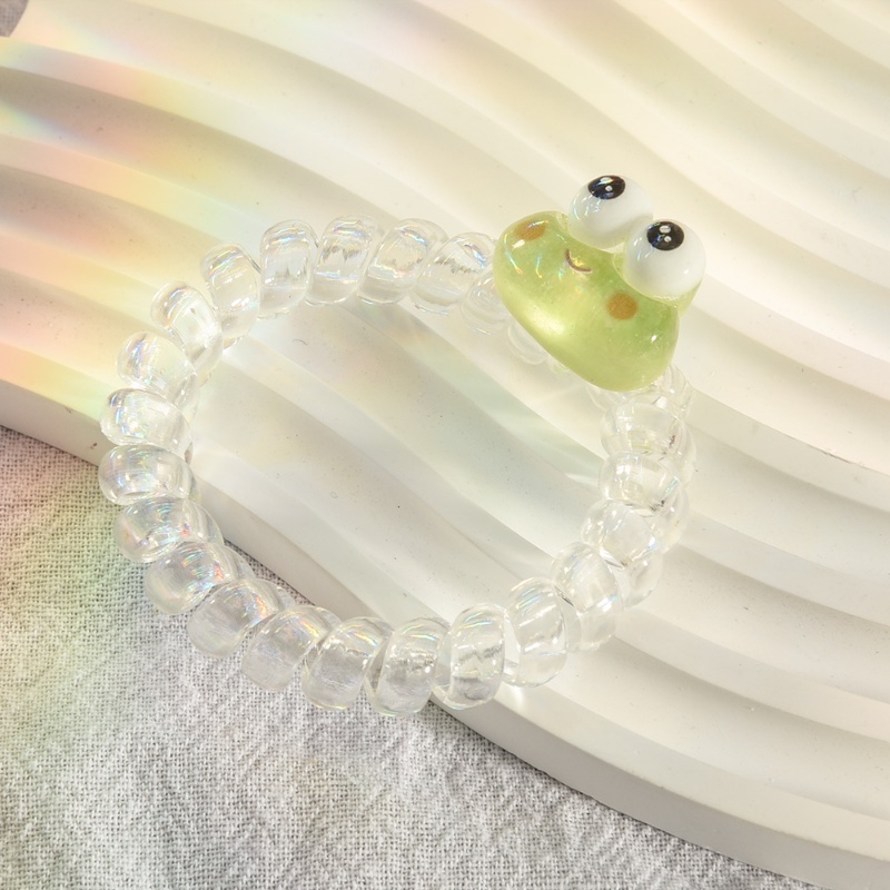 Fashion Lucu Glitter Kodok Ponytail Holder Peri Segar Elastis Spiral Ikat Rambut Scrunchies Kartun Kabel Telepon Rambut Cincin Wanita Gadis Tali Rambut Aksesoris Rambut