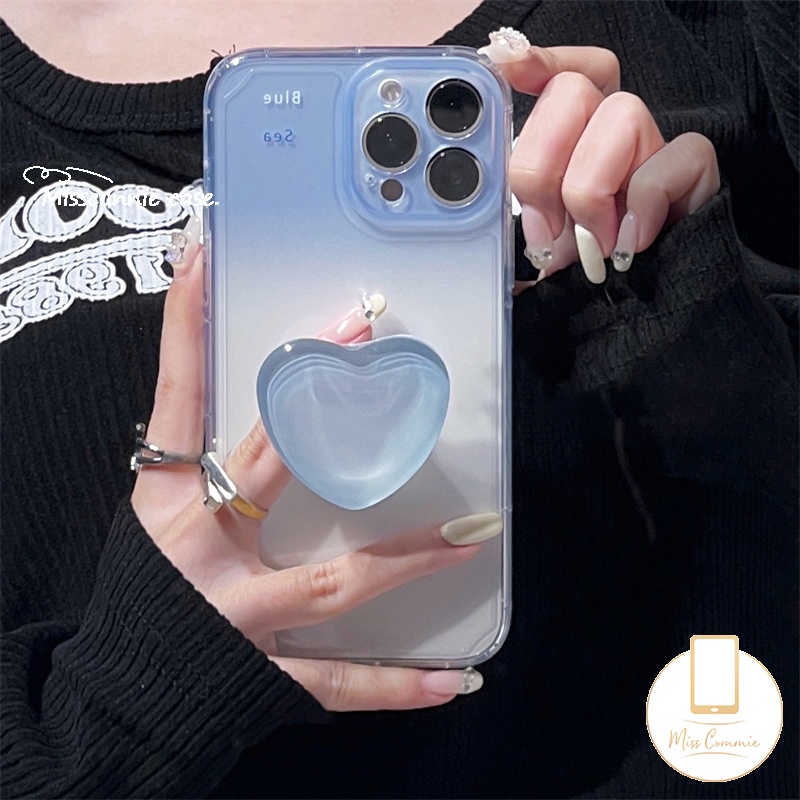 Case Warna Gradasi Infinix Smart5 4 6 Plus Hot11 10 9 12 Play Hot10 9 8 10s 20s 11s 20 12i 10t 10s NFC Note 12 10 Pro 12 G96 12 2023 Love Heart Ring Stand Holder Sarung Soft Cover