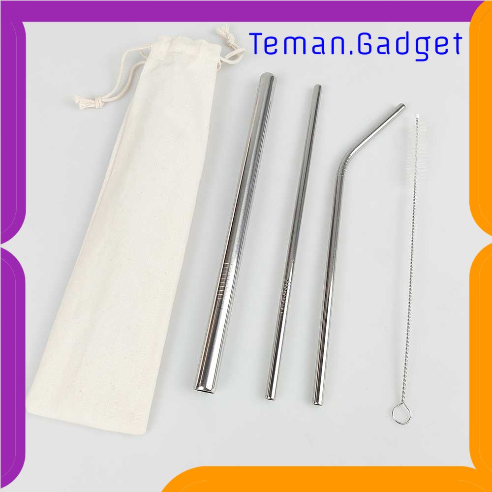 TG - DPR JUICEE Set Sedotan Besi Stainless Steel 3PCS dan Sikat Pembersih - JWC0021