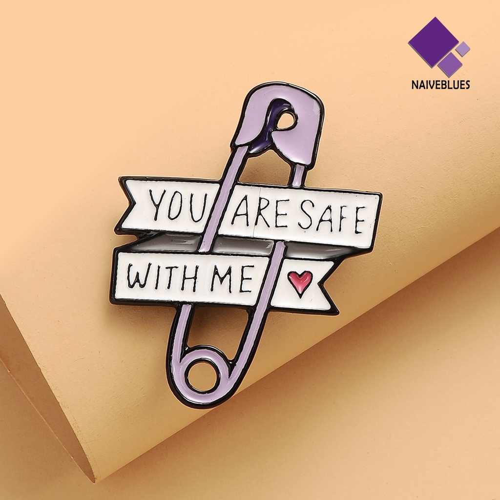 &lt; Naiveblues &gt; Anda Aman Dengan ME Cinta Kertas Bros Kerah Pin Aksesori Pakaian