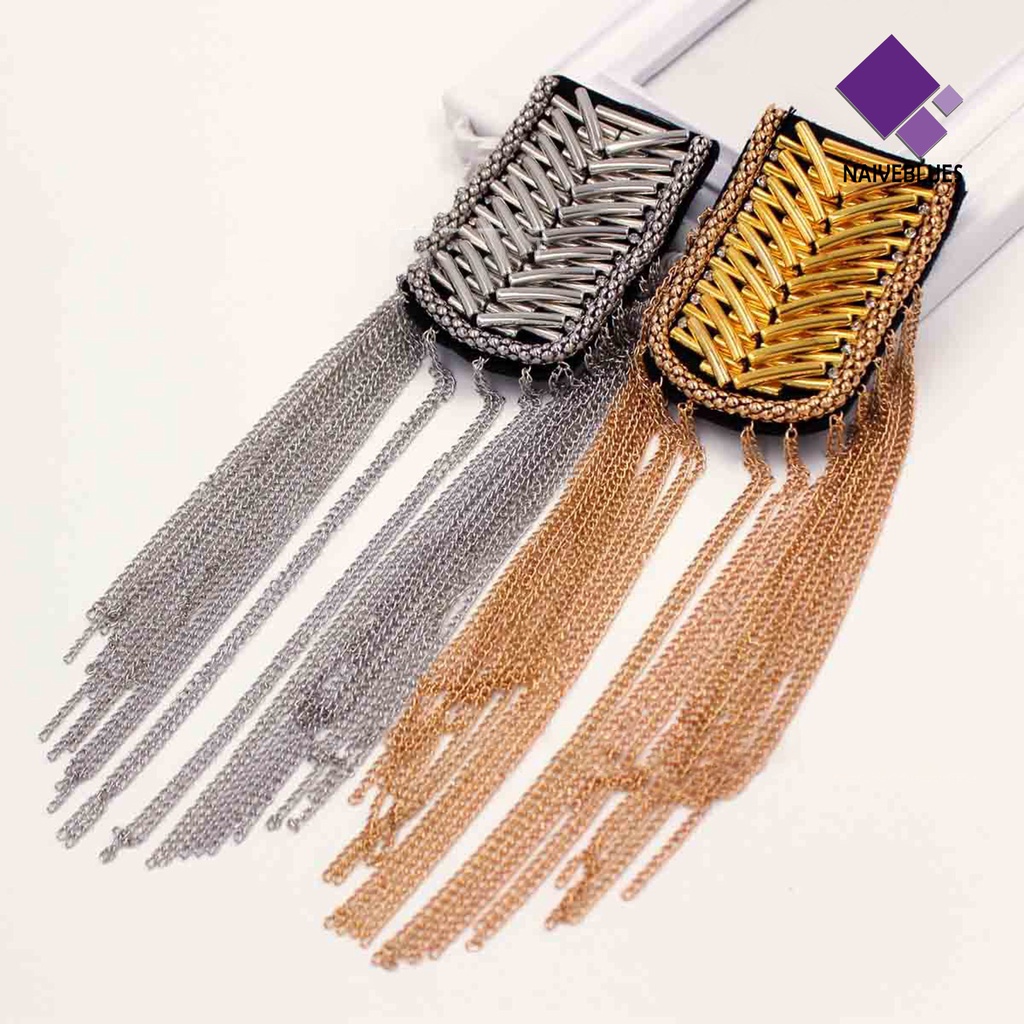 &lt; Naiveblues &gt; Bahu Epaulette Menawan Aksesoris Pakaian Hias Rumbai Menghias Bahu Mengkilap Handmade Epaulet Jewelry