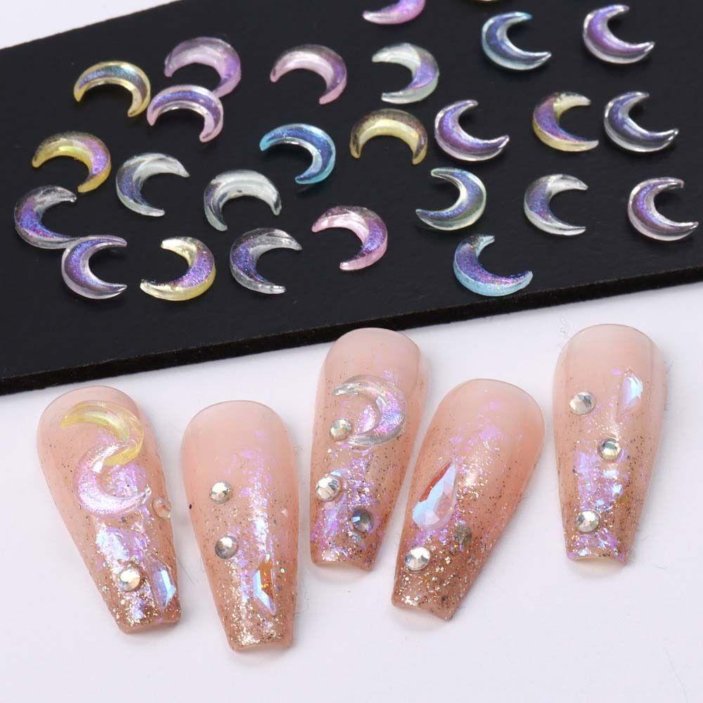 Mxbeauty Aurora Dekorasi Kuku Wanita Fashion Nail Charms Resin Manikur Aksesoris Hiasan Kuku Nail Jewelry