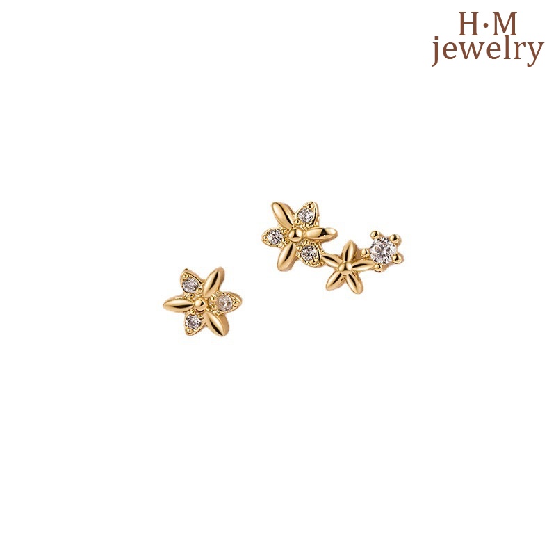 Anting Perak S925 Simple Bermutu Tinggi Asimetris Tidur Tidak Perlu Lepas Baru2023