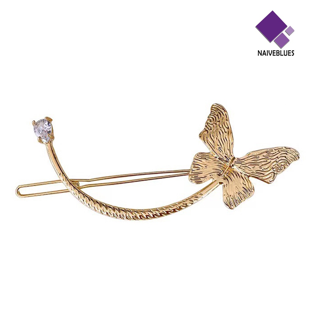 &lt; Naiveblues &gt; Pin Rambut Temperamen Elegan Halus Dekoratif Ringan Aksesoris Hadiah Ideal Zirkon Dekorasi Kepala Belakang