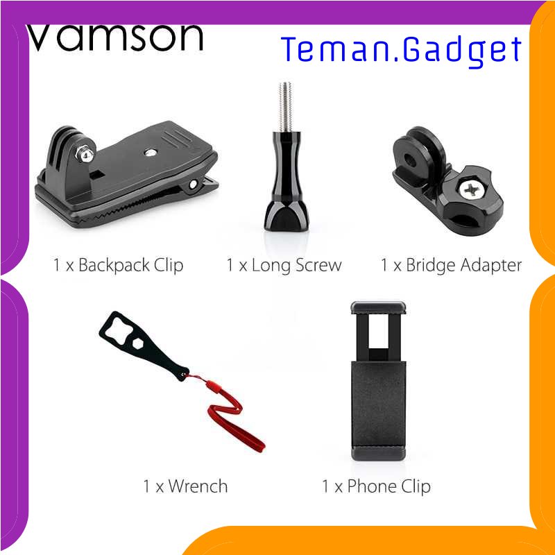 TG - KMP Vamson Clip Clamp Mount 360 Rotary + Smartphone Holder for GoPro - VP512