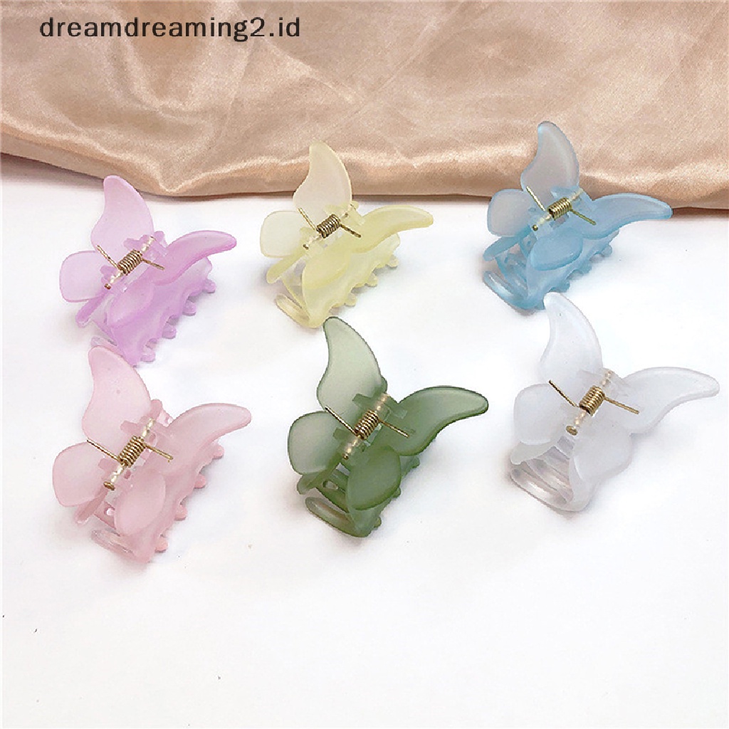 (dream) New Butterfly Hair Claw Pearl Sweet Hair Clips Resin Hair Klem Jepit//