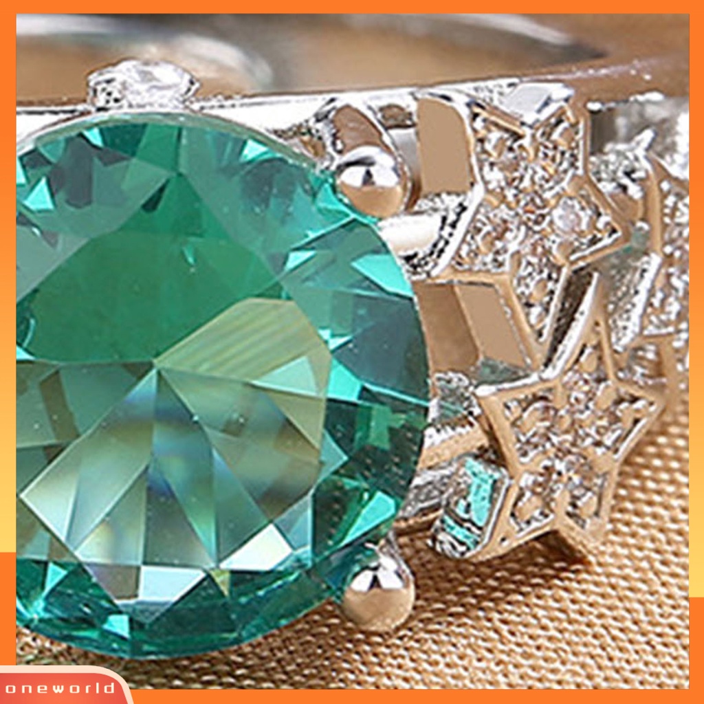 [EONE] Wanita Cincin Pembukaan Dapat Disesuaikan Berongga Lima Titik Bintang Retro Hadiah Berlian Imitasi Tertanam Wanita Jari Cincin Perhiasan Fashion