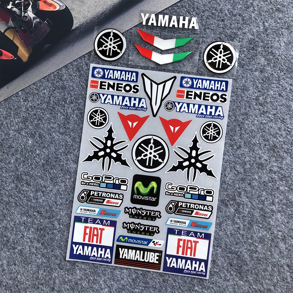 Stiker Reflektif Motor YAMAHA GoPro ENEOS Monster Energy 46 Rossi Anti Air Stiker Hias Untuk YAMAHA NMAX XMAX TMAX FZ16 R3 MT15 MT-03 MT-09 Aerox 155 YZF-R1 R3