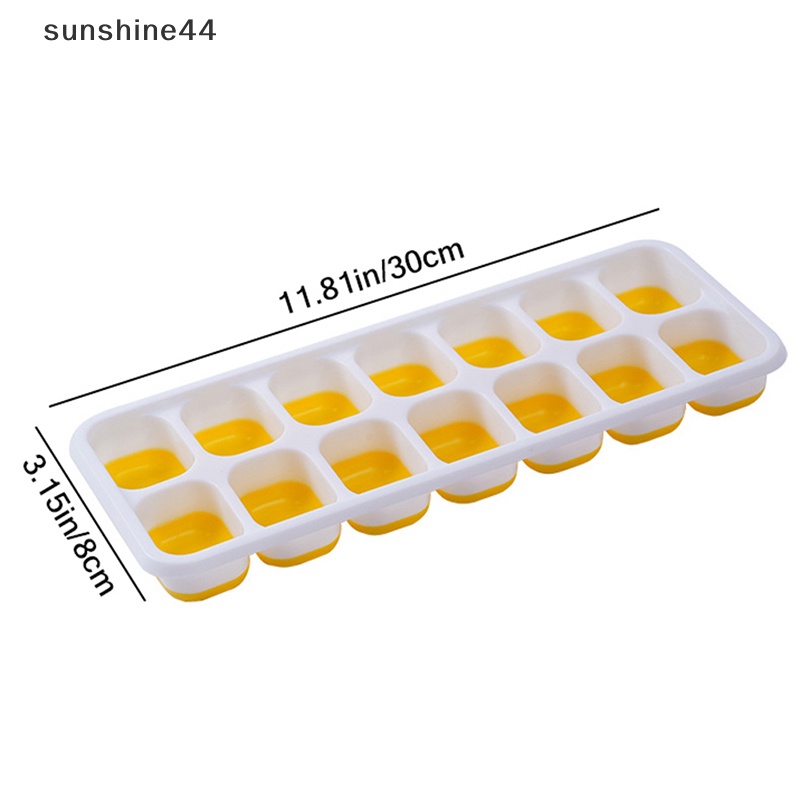 Sunshine 1Pc 14kisi Es Batu Silikon Cetakan Tray DIY Square Ice Tray Cetakan Aksesoris ID