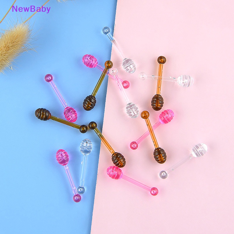 Newbaby 10PCS Gayung Plastik Untuk Madu Pot Jar Tongkat Stick Vintage Sarang Lebah Sendok Gadget ID