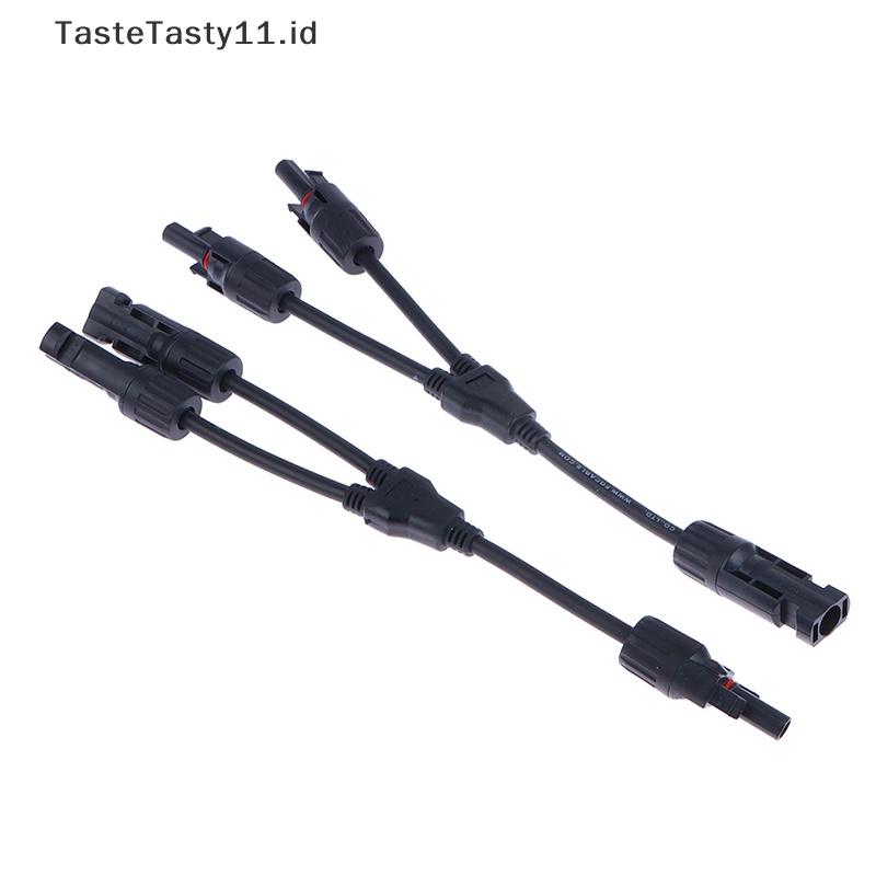 Tastetasty MC4 Solar cell module board 2in1 Y-type tee Konektor Fotovoltaik Paralel Tenaga Surya Colokan Male to Female.