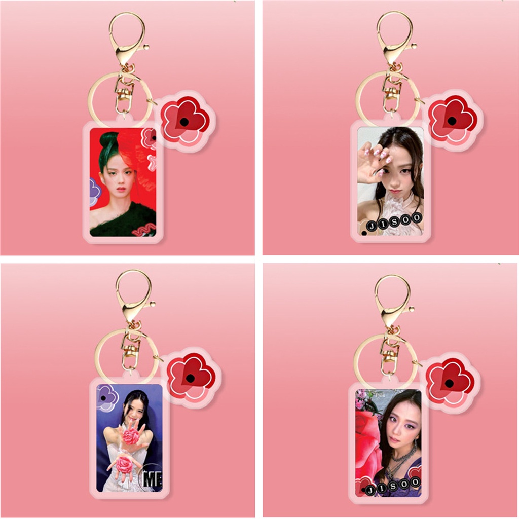 1pc JISOO FLOWER BLACK-PINK Gantungan Kunci Akrilik Blackpink Key Ring Gantung Blackpink