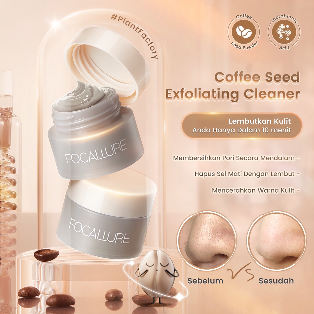 FOCALLURE Natural Care Blackhead Remover Mud Mask Cleansing Mask Anti Pores &amp; Mati dan Mencerahkan
