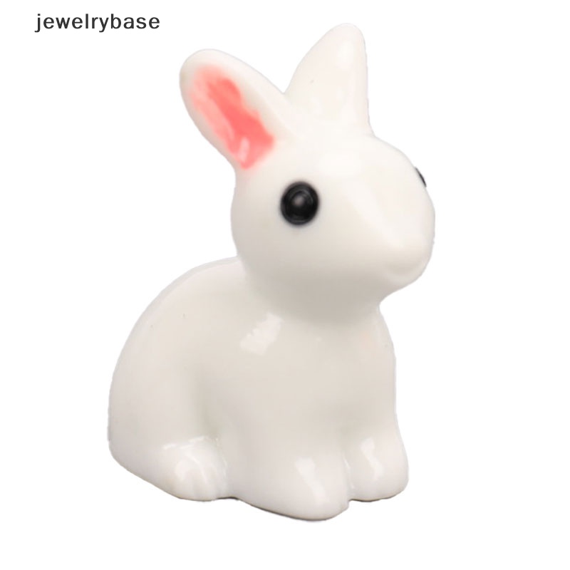 [jewelrybase] Dekorasi Paskah Miniatur Hare Figurine Resin Craft Mini Bunny Taman Ornamen Butik