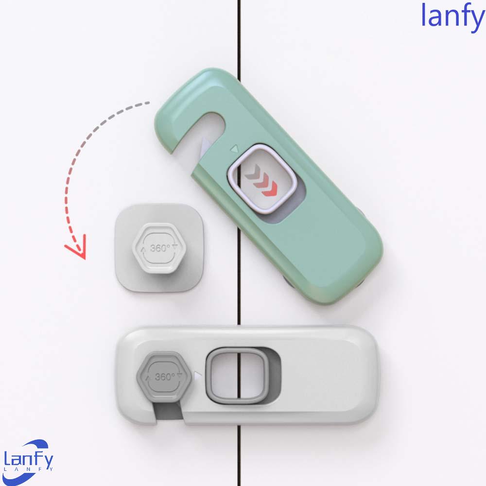 Lanfy Safety Lock Baby Safe Closet Pengaman Bayi Furniture Laci Anti Jepit Tangan Kunci Pintu Geser Tali