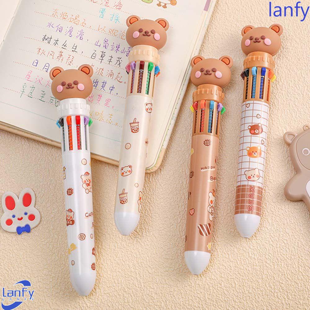 Lanfy Kartun Beruang Bolpoin Lucu Kawaii Perlengkapan Menulis Handwriting Perlengkapan Kantor Kartun Siswa Menulis Bolpen