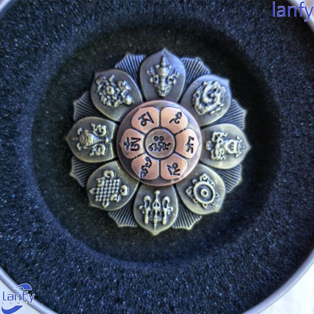 Lanfy Fingertip Gyroscope 1pc Dekorasi Bronze Hand Spinner Ujung Jari Mainan Jari Gyro Lotus Wheel Gyroscope