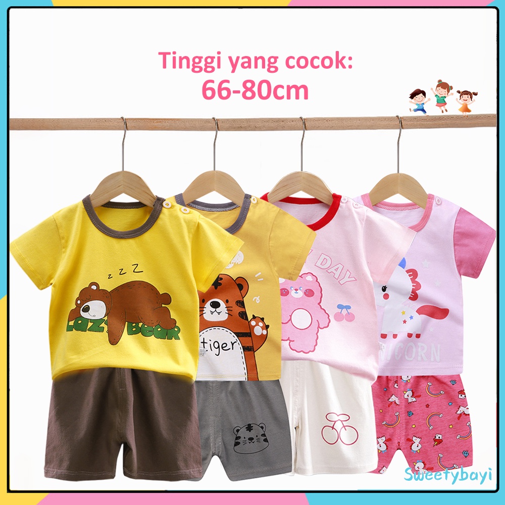 Sweetybayi 0-2thn Setelan bayi anak Setelan pendek anak import