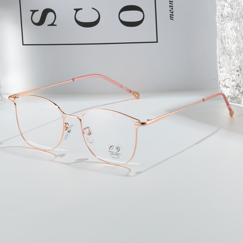 (YUZHU) Western Vintage Fashion Metal Frame Eyeglasses Modern Fashion High Quality Anti Blue Light Eyeglasses Untuk Wanita