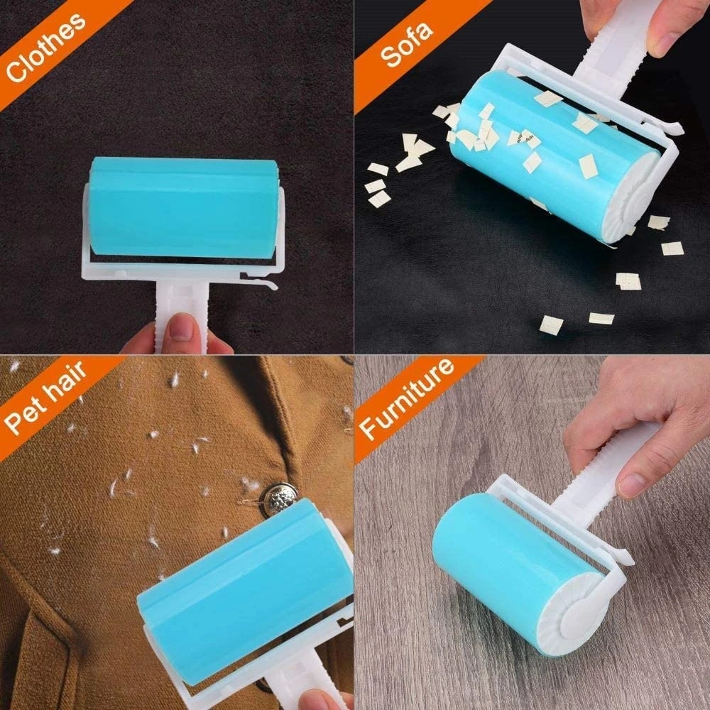 Portable Dicuci Reusable Sticky Pet Hair Device Lint Remover Roller Rumah Tangga Karpet Sofa Pembersih Rumah Wiper Debu Tergantikan Robek Kertas Roll Sticky Roller