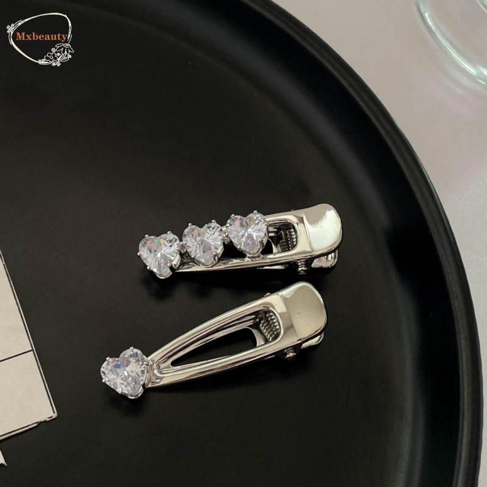 Mxbeauty Korea Paduan Klip Rambut Hadiah Fashion Vintage Glitter Kecil Retro Shiny Aksesori Rambut Klip Samping Cinta Hati Hiasan Kepala