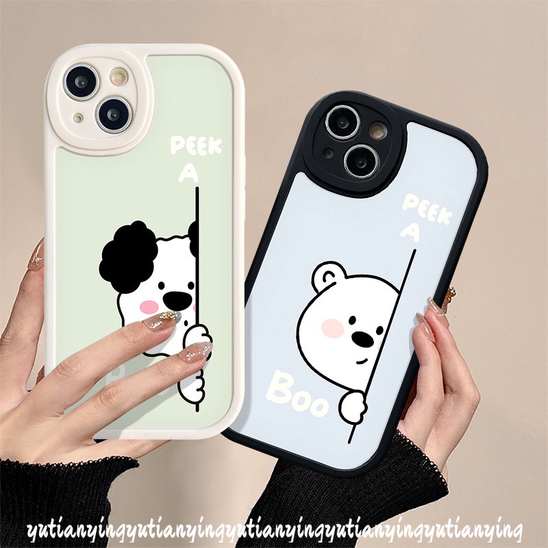 Case Untuk Oppo A17 A58 A7 A55 A16K A78 A95 A1K A12 A3S A96 A57 A17K A74 A15 A77s A16E A54 A5 A16 A76 A16s A9 A5s A31 Reno 8T 7 5Z 5F 7Z 5 Kartun Beruang Lucu Puppy Couple Soft Cover/Baju Couple Pasangan/Baju Couple Pasangan/Baju Couple Pasangan