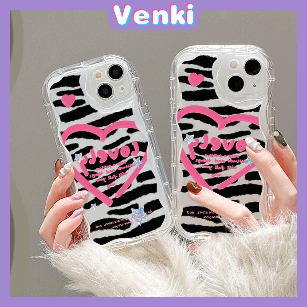 VENKI - For iPhone 11 iPhone Case 3D Curved Edge Wave Clear Case TPU Airbag Shockproof Camera Cover Heart shaped Compatible with iPhone 14 13 Pro max 12 Pro Max xr xs max 7 Plus 8