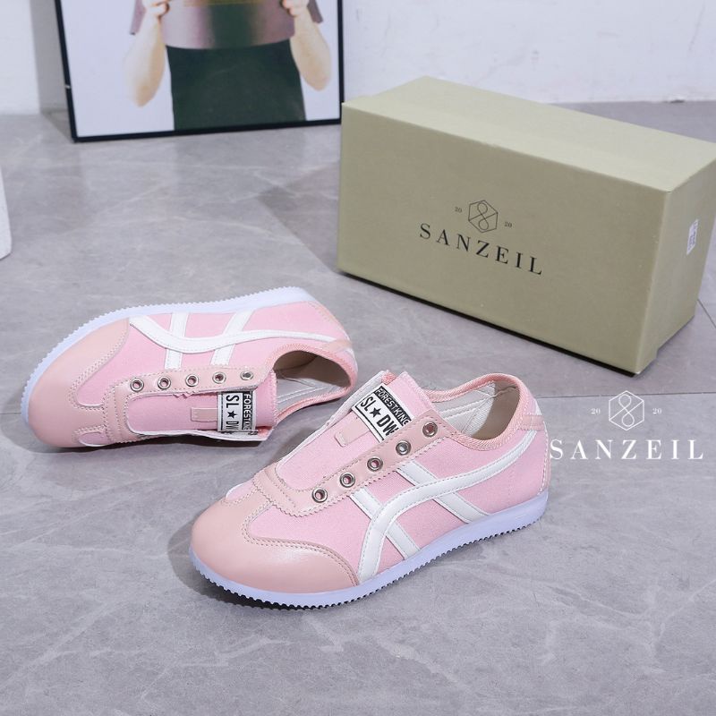 1333 Onnie Sepatu Sneakers Wanita Slip On Shoes Casual Tanpa Tali