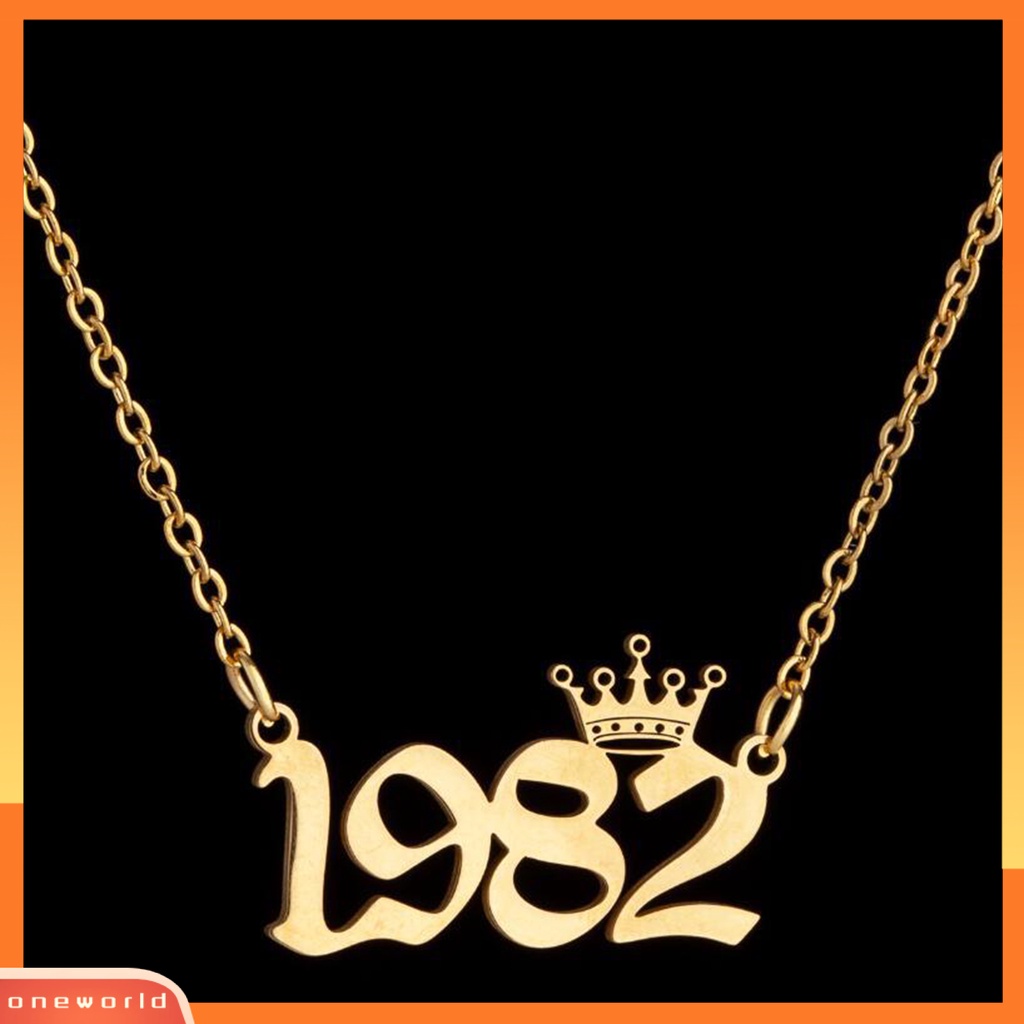 [EONE] Wanita Sweater Rantai Tahun 1980-1999 Anti Karat Angka Berarti Kalung Perhiasan Hadiah