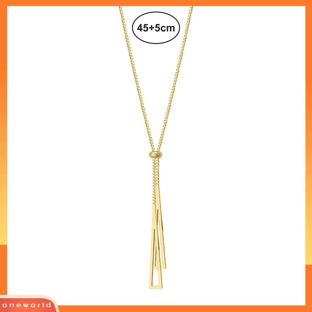 [EONE] Charm Kalung Berongga Keluar Segitiga Liontin Rantai Yang Dapat Disesuaikan Alergi Bebas Colorfast Dekorasi Sexy Tarik Penyesuaian Rumbai Charms Chain Necklace Aksesoris Wanita