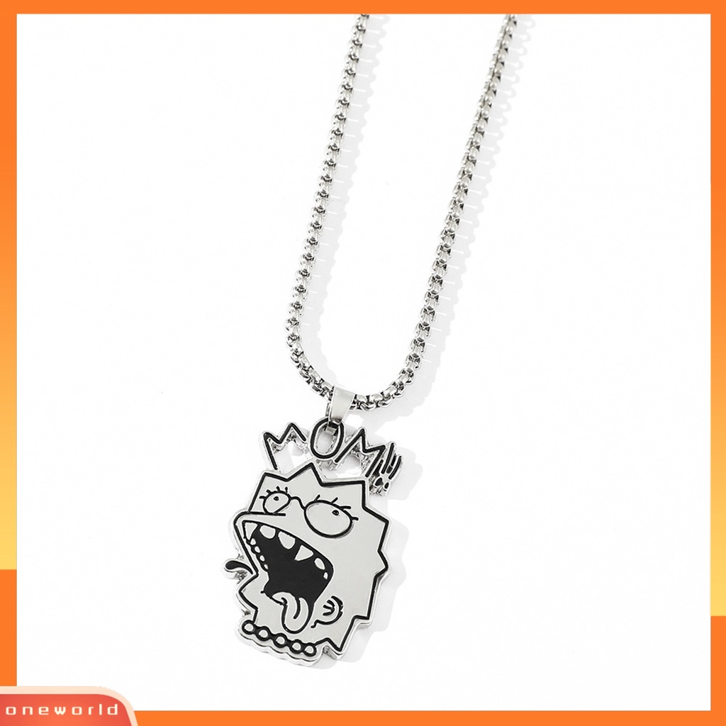 [EONE] Liontin Kalung Adjustable Ringan Mudah Dipakai Alergi Gratis Lucu Hias Titanium Steel Hip Hop Kalung Dengan Liontin Kartun Hadiah Untuk Remaja