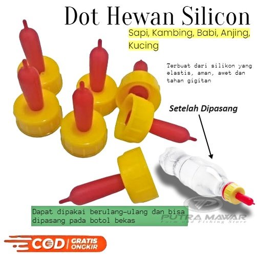 Dot / Niple Puting Botol Susu Hewan Buat Anak Kambing Cempe Anjing Kucing Babi Baru Lahir Bahan Sili