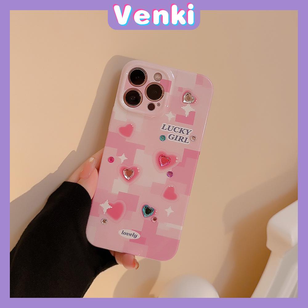 VENKI - For iPhone 11 iPhone Case Cream Glossy Soft Case TPU Shockproof Camera Cover Protection Pink love Compatible with iPhone 14 13 Pro max 12 Pro Max xr xs max 7Plus 8Plus