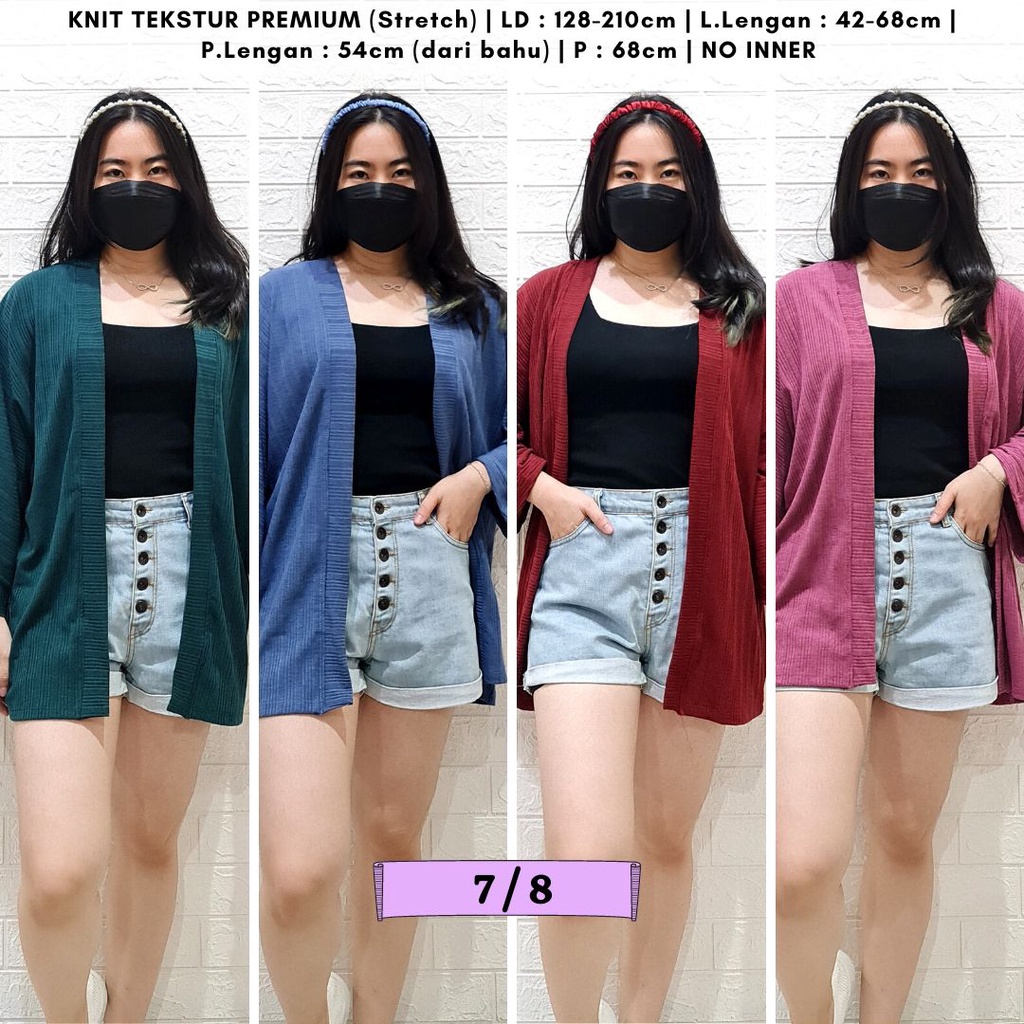 4435 alisya cardi knit sweater outer polos cantik bigsize oversize