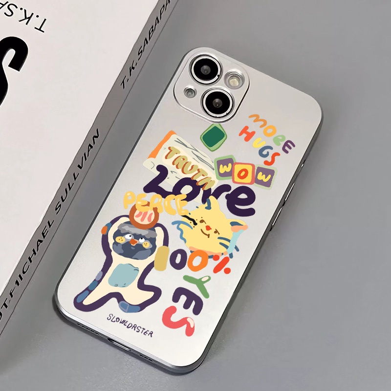 IPHONE Casing Electroplate Lembut Lucu Kompatibel Untuk Iphone11 14 13 12 Pro XS Max XR X8 7 6S Plus Casing Ponsel Mini TPU Silikon Shockproof Cover