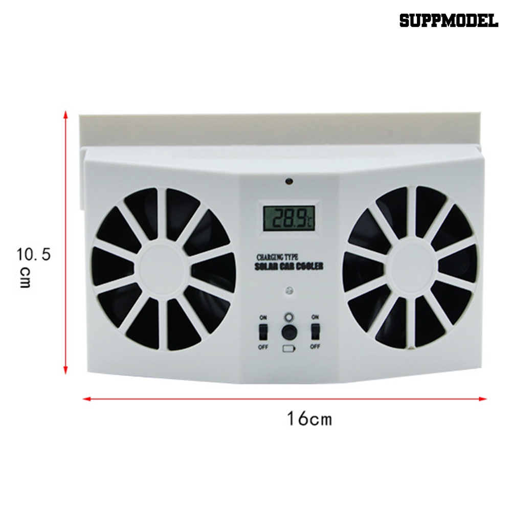 [SM Otomatis] Pendingin Ventilasi Udara Jendela Mobil Kendaraan Tenaga Surya Pendingin Dual Fans Ventilator
