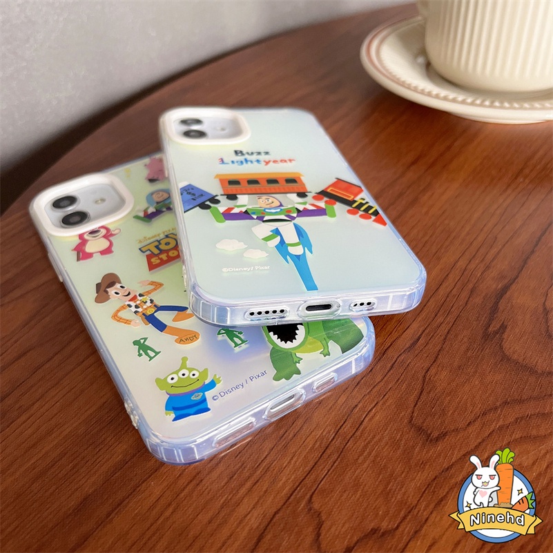 IPHONE Casing Kompatibel Untuk Iphone14 13 12 11 Pro Max X Xr Xs Max8 7 Plus SE 2020 Casing Handphone branded Toy Story Buzz Lightyear Phone Case Shockproof Bumper Soft Case Cover Pelindung