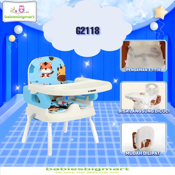 Booster Kursi Makan Bayi G 2118 Balita Anak 3IN1 Folding Seat Bisa Dilipat Cocok Untuk Traveling BPA Free