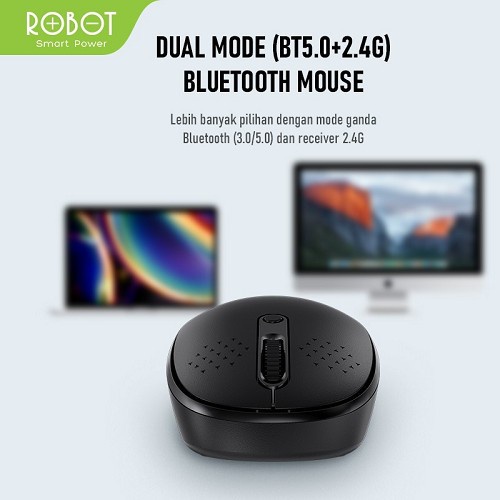 Mouse Robot M360 Black Silent Bluetooth + Wireless 2.4GHz