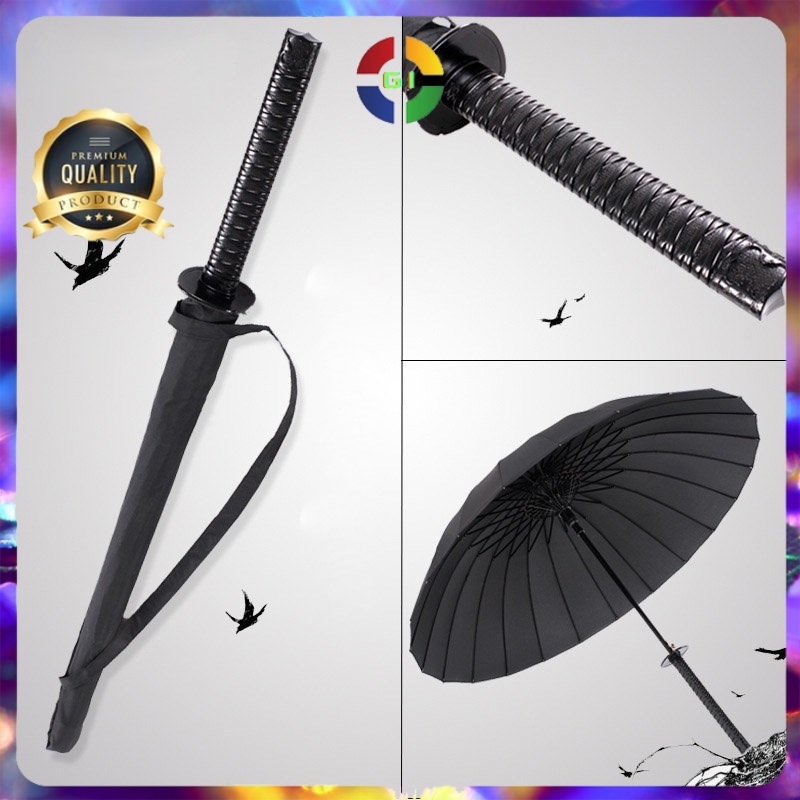 Payung Unik Jepang Bentuk Samurai Katana Black