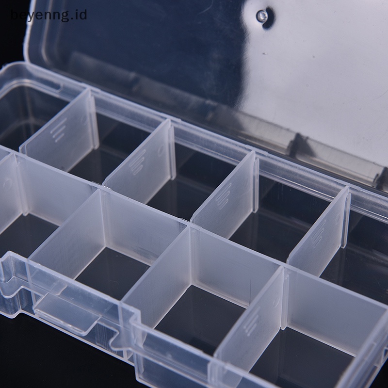 Beyen Plastic10 Slot Adjustable Kotak Penyimpanan Perhiasan Case Craft Organizer Beads ID