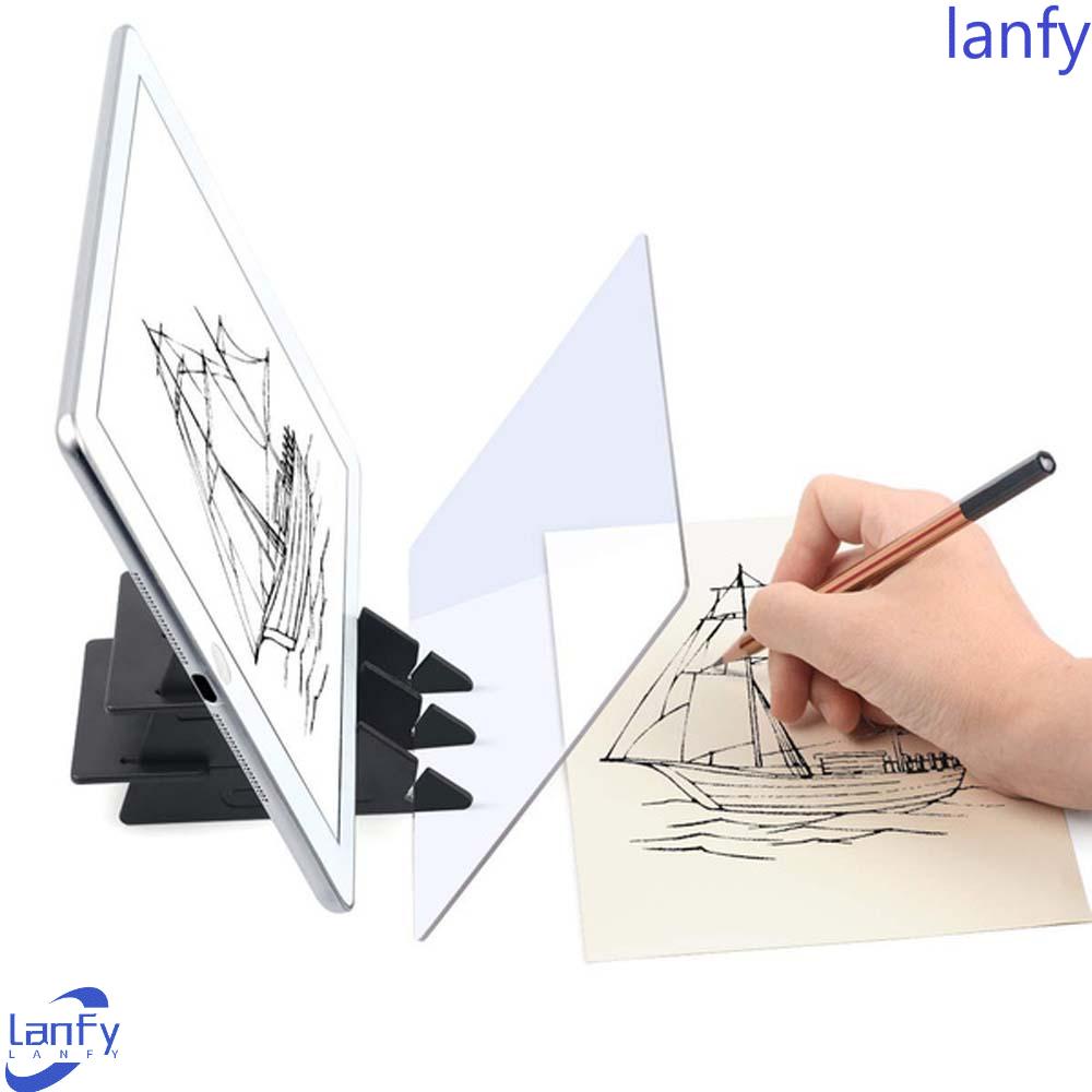 Lanfy Pembantu Sketsa Cat Copy Mirror Tracking Peredupan Bracket Papan Gambar Alat Menggambar Lukisan