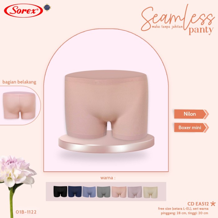 Celana Dalam Wanita Boxer Tanpa Jahitan Seamless Sorex EA512