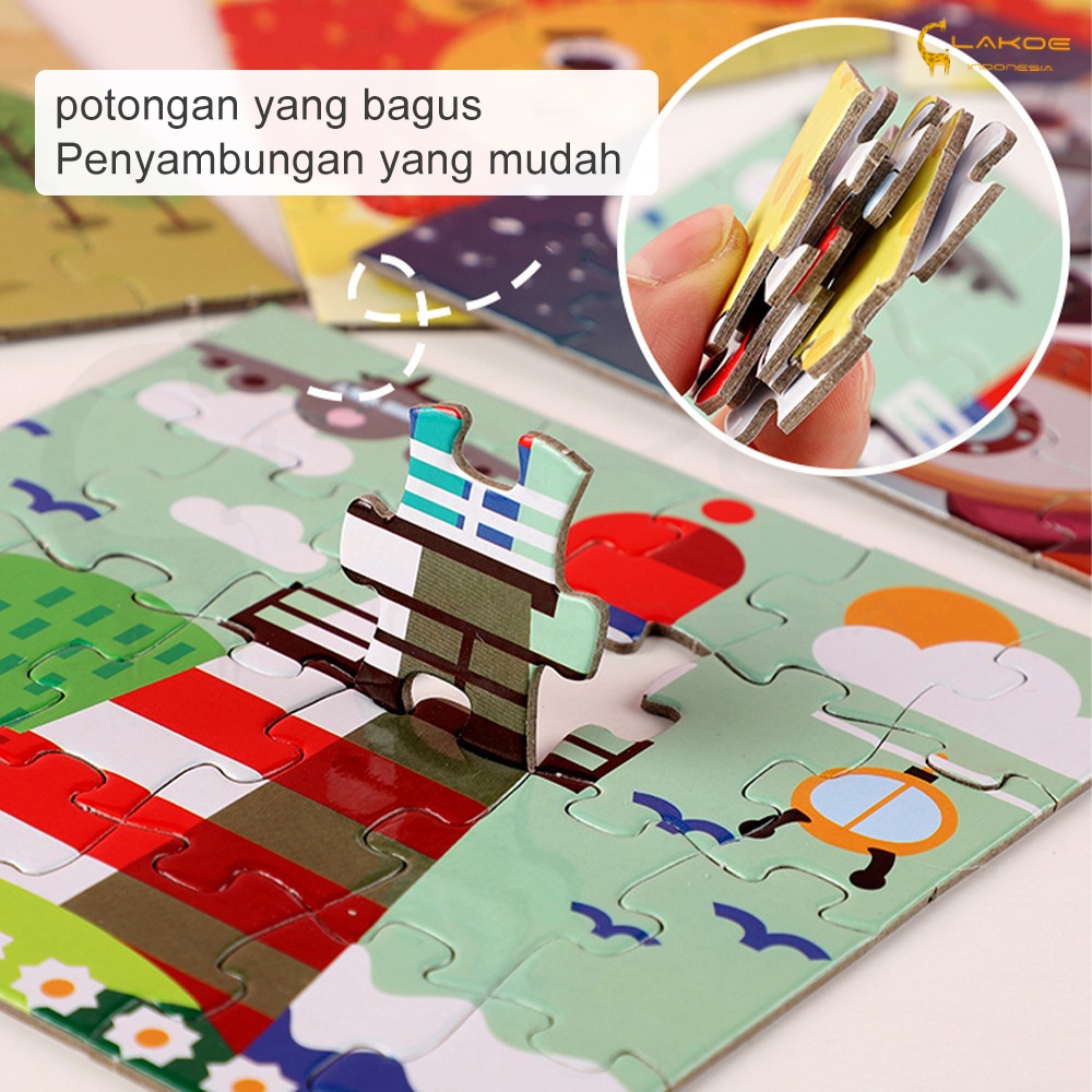 Lakoe Petit Puzzle/Mainan Edukasi puzzle Anak/mini puzzle Animal Cartoon Kado Anak/Kotak Puzzle