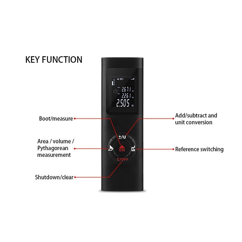 JQ-40 - Handheld 40M Laser Rangefinder Distance Meter with LCD Display