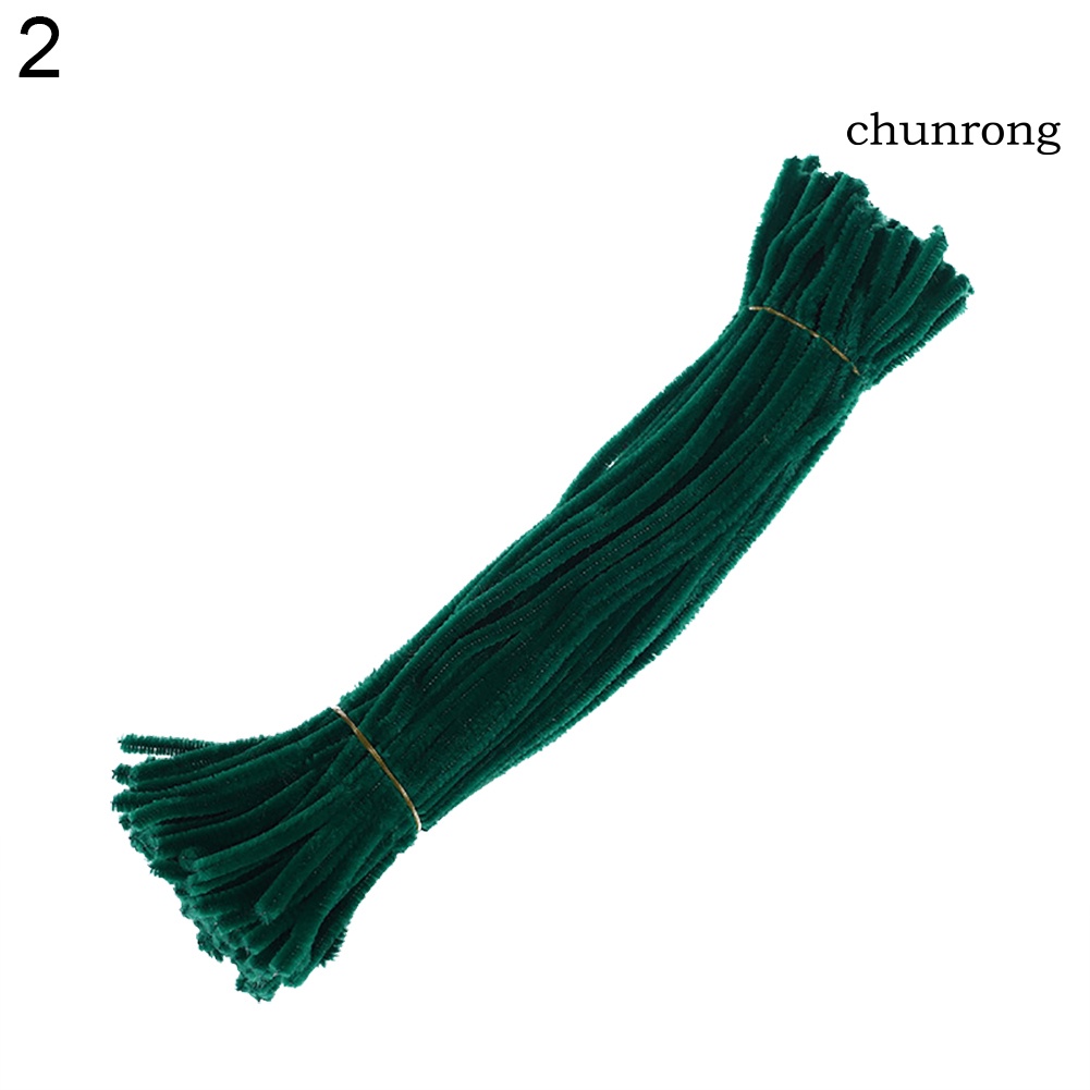 100pcs Chenille Batang Pembersih Pipa Tongkat Twist Anak DIY Craft Mainan Edukasi