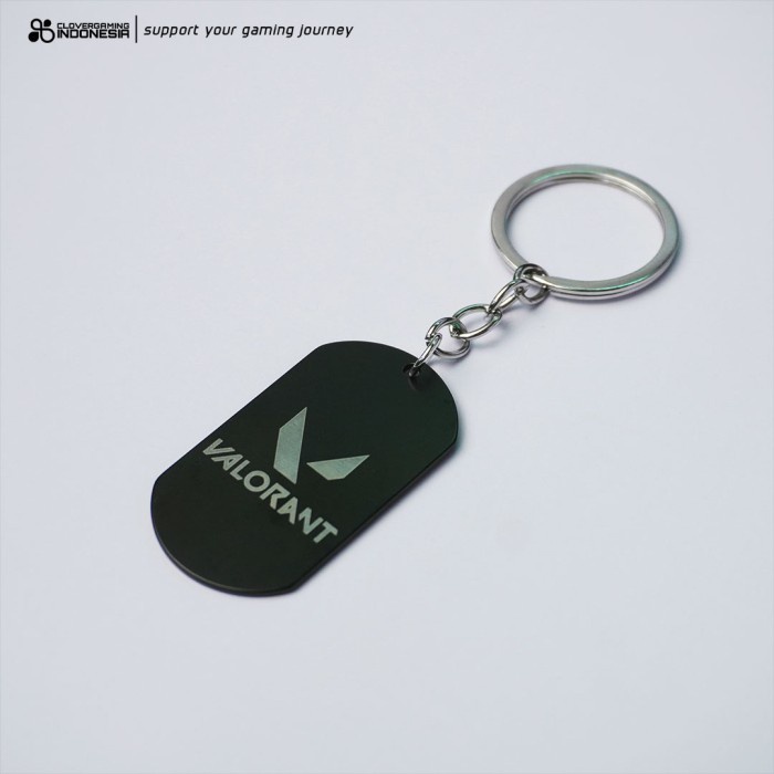 Keychain Valorant Logo Black Tag Gantungan Kunci Accesories